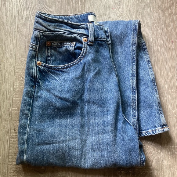 H &M Loose-fitted Wide Regular Denim Blue Jeans (4) - Picture 7 of 8